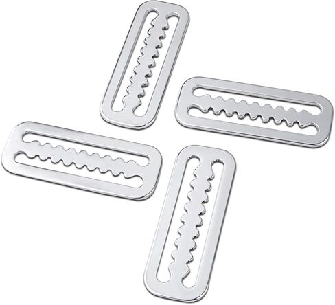 ELFGO 4Pcs Scuba Diving Weight Belt Keepers 316 Stainless Steel Diving Webbing Belt Slide Stopper Weight Retainer Clips with Teeth Fits for Standard Webbing Belts in Kuwait