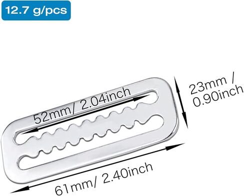 ELFGO 4Pcs Scuba Diving Weight Belt Keepers 316 Stainless Steel Diving Webbing Belt Slide Stopper Weight Retainer Clips with Teeth Fits for Standard Webbing Belts in Kuwait
