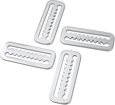 ELFGO 4Pcs Scuba Diving Weight Belt Keepers 316 Stainless Steel Diving Webbing Belt Slide Stopper Weight Retainer Clips with Teeth Fits for Standard Webbing Belts in Kuwait