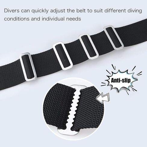 ELFGO 4Pcs Scuba Diving Weight Belt Keepers 316 Stainless Steel Diving Webbing Belt Slide Stopper Weight Retainer Clips with Teeth Fits for Standard Webbing Belts in Kuwait