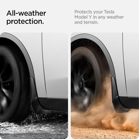 اللوحات الطينية Spigen WeatherBloc (إصدار الكربون) الكل في واحد مصممة لسيارة Tesla Model Y 2023 in Kuwait