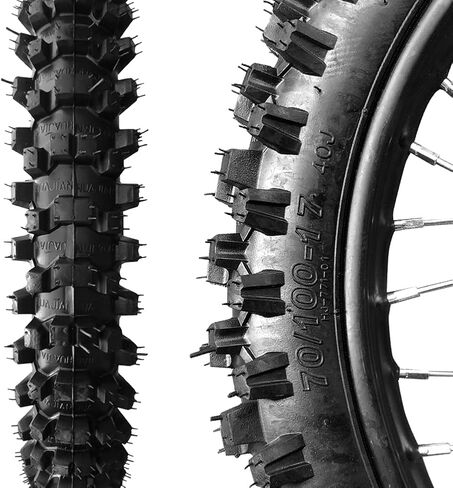 Togarhow 70/100-17 بوصة (2.75x17) 1.6x17 إطار العجلة الأمامية وأنبوب داخلي للحافة مع مجموعة محمل 15 مم موتوكروس للطرق الوعرة للدراجة الترابية in Kuwait