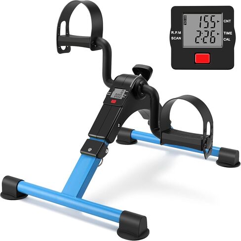 Folding Pedal Exerciser Mini Exercise Bike Portable Peddler Under Desk Bike with LCD Display for Arms and Legs Workout in Saudi Arabia
