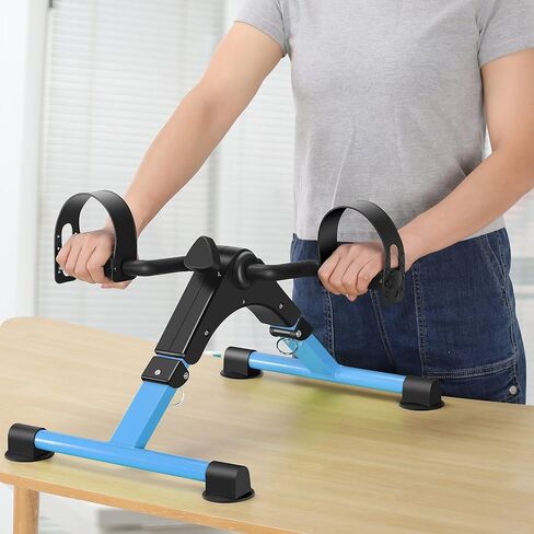 Folding Pedal Exerciser Mini Exercise Bike Portable Peddler Under Desk Bike with LCD Display for Arms and Legs Workout in Saudi Arabia