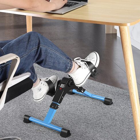Folding Pedal Exerciser Mini Exercise Bike Portable Peddler Under Desk Bike with LCD Display for Arms and Legs Workout in Saudi Arabia