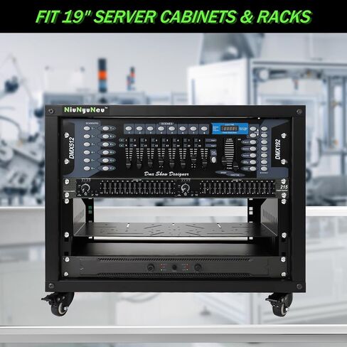 NiuNyuNeu 2 قطعة 1U رف رف الخادم، رف شبكي عالمي مزود بفتحات تهوية صينية ناتئة لرف معدات الشبكة والخزانة in Kuwait
