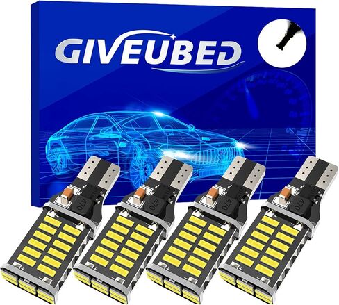 Upgrade T15 LED Bulb Extremely Bright 921 LED Bulb,1200 Lumen NO-polarity 921 912 T15 W16W LED Bulb 30-SMD 4014 Chips CANBUS Error Free for Backup Reverse Lights, 6000K Xenon White (Pack of 4) in Saudi Arabia