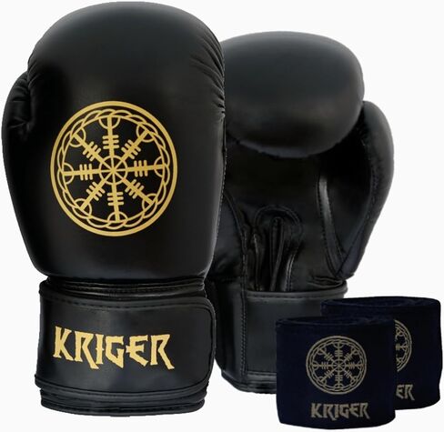 Premium Boxing Gloves for Men & Women, Pro Boxing Training Gloves, Muay Thai, MMA, Sparring Punching Gloves, Viking Heavy Bag Workout Gloves, Hand Wraps & Carry Bag Included in Saudi Arabia