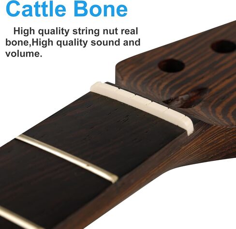 جيتار كهربائي ST Wenge ذو 22 فريت، رقبة 14 بوصة نصف قطر لوحة الأصابع، صامولة عظمية، علامات صدفة ملونة، فريت من الفولاذ المقاوم للصدأ in Kuwait