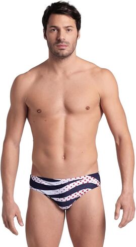 ARENA Performance Men's Multi Stripes Swim Brief MaxLife Athletic Swimsuit Fitness or Competitive Swimmers Bathing Suit in Saudi Arabia