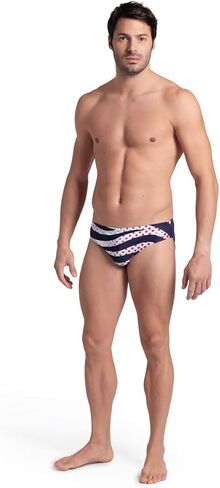 ARENA Performance Men's Multi Stripes Swim Brief MaxLife Athletic Swimsuit Fitness or Competitive Swimmers Bathing Suit in Saudi Arabia