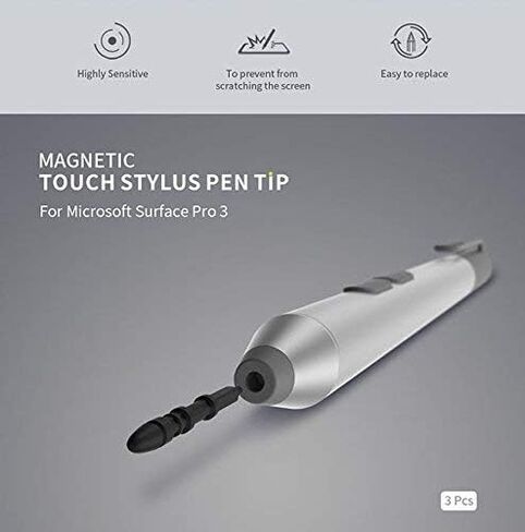 3 قطع من رؤوس القلم البديلة لإعادة التعبئة لقلم اللمس الأصلي Surface Pro 3 in Kuwait