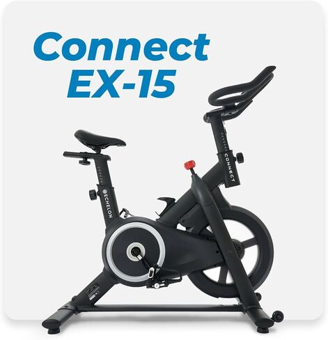 دراجة اللياقة البدنية Echelon Smart Connect، عضوية Echelon مجانية لمدة 30 يومًا، سهولة التخزين، مساحات صغيرة، مقعد مبطن، صلب، تصميم ثابت، HIIT، أفضل المدربين، 32 مستوى مقاومة، بلوتوث in Kuwait