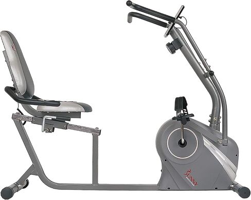 دراجة صني هيلث اند فيتنس كروس ترينر المغناطيسية مع تمارين الذراع - SF-RB4936، فضي in Kuwait
