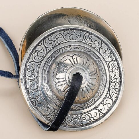 ZenBless 3.1" صنج تينغشا التبتي قطعتان، مصنوع يدويًا في التبت، أجراس رنين برونزية للتأمل والسحب الميمونة للشفاء الروحي واليوجا البوذية والآلات الموسيقية للاسترخاء in Kuwait