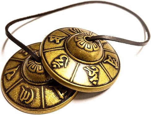 VIIN POPO Tibetan Tingsha Bells, Handmade Brass Advanced Tibetan Tingsha Cymbals in Nepal—Chakra Healing, Stress Relief, Sound Awakening, Yoga Meditation, Mindfulness 2.6in/6.6cm (Sanskrit style) in Saudi Arabia
