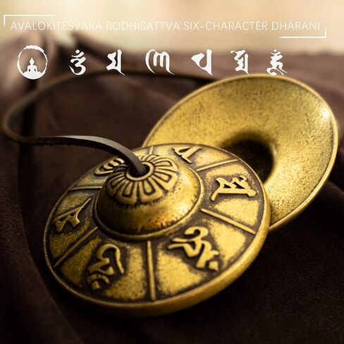 VIIN POPO Tibetan Tingsha Bells, Handmade Brass Advanced Tibetan Tingsha Cymbals in Nepal—Chakra Healing, Stress Relief, Sound Awakening, Yoga Meditation, Mindfulness 2.6in/6.6cm (Sanskrit style) in Saudi Arabia