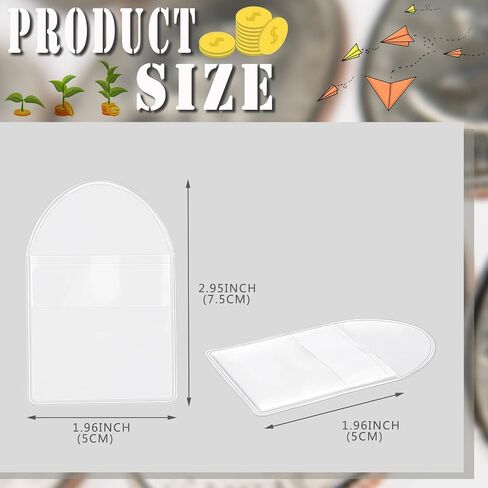 Vmiapxo 200 Pack 2" Single Pocket Coin Sleeves, Plastic Coin Collection Supplies Transparent Holders Protector Clear Bags for Coins Jewelry Ring Earring Pendant Gemstone in Saudi Arabia