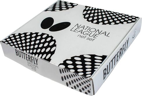 مجموعة شبكة تنس الطاولة من الدوري الوطني الفراشة - شبكة الدوري الوطني تناسب طاولات تنس الطاولة التي يصل سمكها إلى 1.75 بوصة - طول الشبكة 72 بوصة، أسود in Kuwait