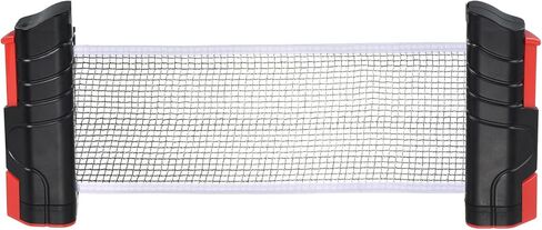 PATIKIL Up to 2.2" Retractable Ping Pong Net, Portable Table Tennis Net and Post Replacement for Any Table, Black Red in Saudi Arabia
