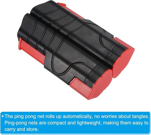 PATIKIL Up to 2.2" Retractable Ping Pong Net, Portable Table Tennis Net and Post Replacement for Any Table, Black Red in Saudi Arabia