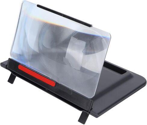 مكبر شاشة الهاتف عالي الدقة ثلاثي الأبعاد من Byged، مكبر شاشة أفقي عمودي للهاتف قابل للطي مقاس 12 بوصة، حامل هاتف للأفلام وألعاب الفيديو in Kuwait