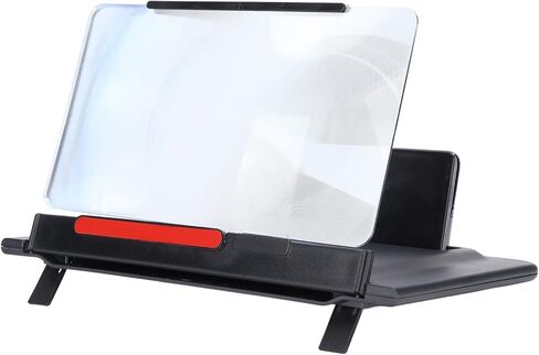 مكبر شاشة الهاتف عالي الدقة ثلاثي الأبعاد من Byged، مكبر شاشة أفقي عمودي للهاتف قابل للطي مقاس 12 بوصة، حامل هاتف للأفلام وألعاب الفيديو in Kuwait