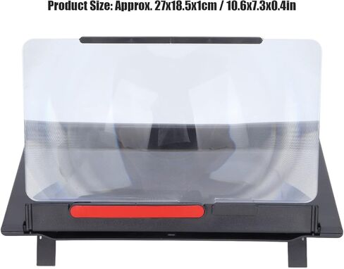 مكبر شاشة الهاتف عالي الدقة ثلاثي الأبعاد من Byged، مكبر شاشة أفقي عمودي للهاتف قابل للطي مقاس 12 بوصة، حامل هاتف للأفلام وألعاب الفيديو in Kuwait