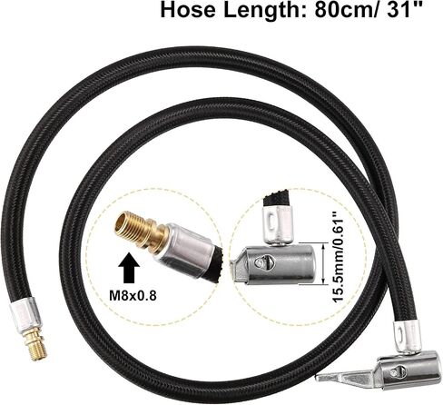 Unifizz Tire Valve Stem Extension Air Inflator Extender Hose Adapter Black Universal Fit for Car Motorcycle Bike 80cm 31" in Saudi Arabia