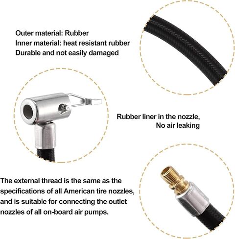 Unifizz Tire Valve Stem Extension Air Inflator Extender Hose Adapter Black Universal Fit for Car Motorcycle Bike 80cm 31" in Saudi Arabia
