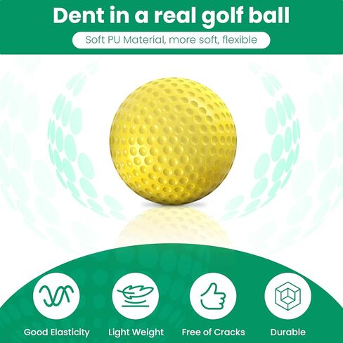 ممارسة كرة الجولف - 16 قطعة من كرة تدريب الجولف الإسفنجية الملونة ذات ملمس واقعي وطيران محدود للأطفال في الأماكن المغلقة والمفتوحة، مع حقيبة قابلة للإغلاق، 4 ألوان in Kuwait