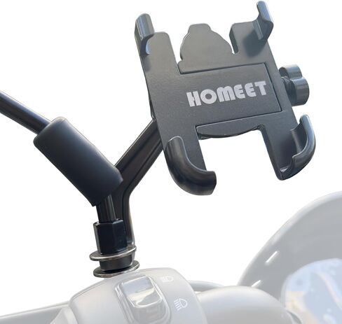 Homeet دراجة نارية جبل الهاتف لمرآة الرؤية الخلفية، حامل هاتف دراجة نارية معدني الهاتف الذكي جبل 360 درجة دوران قابل للتعديل، عالمي لقطر 6 مم - 10 مم مرآة دراجة نارية سكوتر in Saudi Arabia