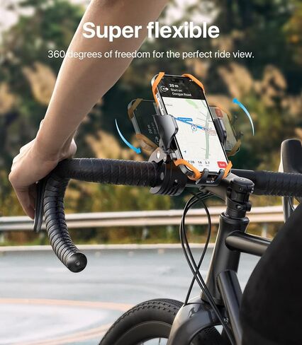 andobil Bike Phone Mount [صديق للطرق الوعرة، متين للغاية] مشبك للهاتف الخلوي بمقود الدراجة النارية، مشبك هاتف سكوتر لهاتف iPhone 15 14 13 12 11 Pro Max Samsung S23 S22 S21 جميع الهواتف in Saudi Arabia