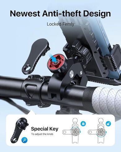 andobil Bike Phone Mount [صديق للطرق الوعرة، متين للغاية] مشبك للهاتف الخلوي بمقود الدراجة النارية، مشبك هاتف سكوتر لهاتف iPhone 15 14 13 12 11 Pro Max Samsung S23 S22 S21 جميع الهواتف in Saudi Arabia