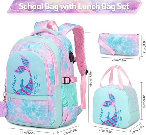 حقيبة ظهر للأولاد - حقيبة ظهر للأولاد مكونة من 3 قطع مع صندوق غداء وحقيبة أقلام - حقائب ظهر مدرسية للأولاد والأطفال والمدرسة الابتدائية وحقيبة كتب جامعية للطلاب المراهقين (أبيض) in Kuwait