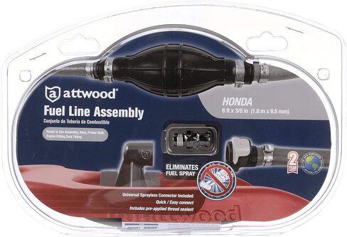 طقم خط وقود هوندا 93806HUS7 من أتوود، بطول 6 أقدام، قطر 3/8 بوصة، لمبة تمهيدية متعددة الطبقات منخفضة النفاذ in Saudi Arabia