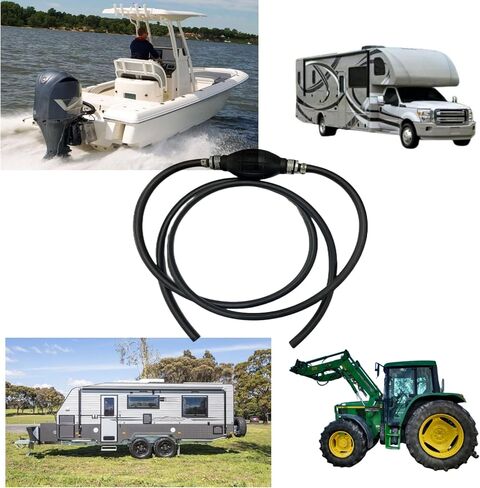 مجموعة خط الوقود البحري، خرطوم خط غاز الوقود العالمي 5/16 بوصة 8 مم لجرارات القوارب البحرية الخارجية، وتجميع وقود القوافل، لمبة تمهيدية متعددة الطبقات منخفضة النفاذ 6.8FT in Kuwait