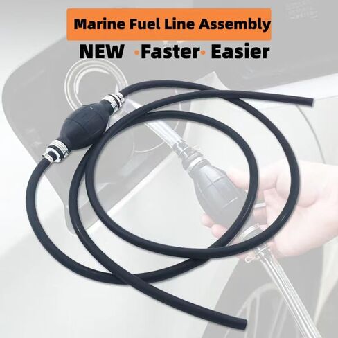 مجموعة خط الوقود البحري، خرطوم خط غاز الوقود العالمي 5/16 بوصة 8 مم لجرارات القوارب البحرية الخارجية، وتجميع وقود القوافل، لمبة تمهيدية متعددة الطبقات منخفضة النفاذ 6.8FT in Kuwait