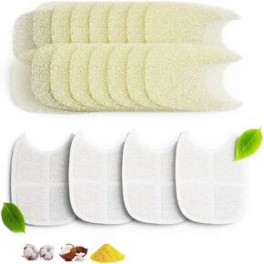 Wireless Cat Water Fountain Filter, 8 Pack Filters with 32 Pre-Filter Sponge for Cat Fountain Stainless Steel 135 fl oz, 6 Layer Replacement Filters for Pet Fountain Battery Operated