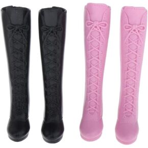 2 Pairs Wear Clothes Outfit Handmade Shoes Boots Dolls 12 Inch Doll Costumes Replacement