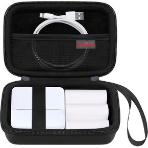Elonbo Carrying Case for cudinham ​​​Thermal Mini Printer, Portable Inkless Sticker Maker Travel Bag, Wireless Bluetooth Label Printer Storage Holder, Mesh Pocket Fits printer paper Cable, Blue