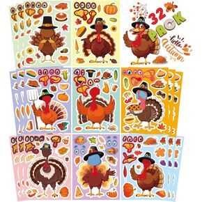 24 Sheets Christmas Stickers, Make a Face Stickers for Kids, Make Your Own Christmas Sticker, Xmas Holiday Crafts Stickers Christmas Games Party Supplies, Christmas Stocking Stuffer Gifts