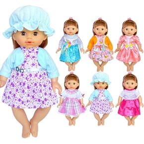Set of 6 Doll Clothes for 10-12 Inch Doll Baby Dress Clothes Outfits Costumes Doll Accessories Clothing Handmade