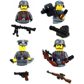 Collectible Battle Brick German WW2 Soldiers Squad Custom Minifigure | Genuine Military Minifig | Printed in The USA | 1.6 Inches Tall | Great Gift for Ages 8+ to Adult AFOL