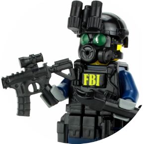Battle Brick Collectible FBI SWAT Critical Incident Response CIRG Officer|Custom Minifigure | Genuine Minifig | Packaged in The USA | 1.6 Inches Tall | Great Gift for Ages 10+ to Adult AFOL
