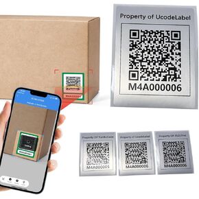 ZbZcYmt QR Code Labels Scannable Stickers for Storage Bins—on iOS & Android App（UcodeLabel）- 50 Labels-Blue