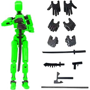 Titan 13 Action Figure, Action Figures, Titan 13 Action Figure 3D Printed Robot Multi-Jointed Movable, Desktop Decorations for Game Lovers（Black）