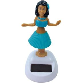 Blue Solar Powered Dancing Hula Girl Dashboard Decorations Swinging Bobbleheads Toy Collection Figurines for Auto Interior Home Decor Solar Power Toys and Games Solar Power Kits