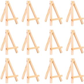 EBOOT 12 Pack Mini Wood Display Easel (5 Inch)