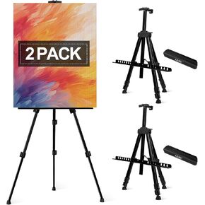 AROIC Art Painting Artist Easel Stand, Painting Display Easel Stand,Portable Adjustable Iron Tripod Display Stand with Bag, Height from 20 to 66 in for Table-Top/Floor Drawing and Displaying(12 Pack)